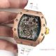 Swiss Grade Richard Mille RM11-03 Flyback Rose Gold Skeleton Watch White Rubber (3)_th.jpg